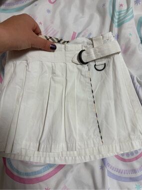 Burberry Beige Plaid Waistband Cotton Skirt